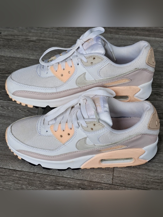 Nike Shoes - Nike Air Max 90 White Pink Washed Coral Barely Rose Women’s Size 7 Sneakers